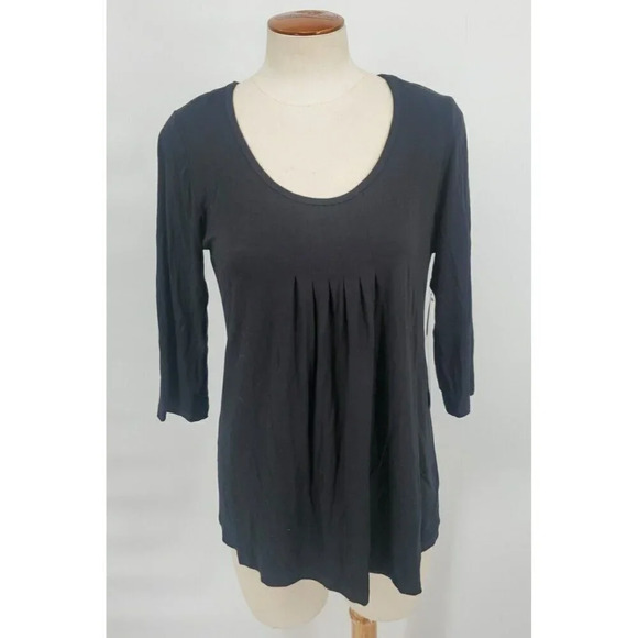 MIRACLEBODY by Miraclesuit Womens Sz M Black Stretch Pleated Slimming Top NWT - Picture 1 of 9